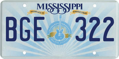 MS license plate BGE322