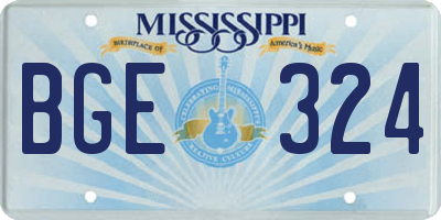 MS license plate BGE324