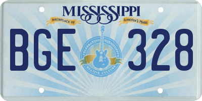 MS license plate BGE328