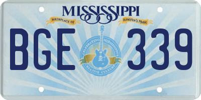 MS license plate BGE339
