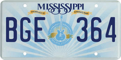 MS license plate BGE364