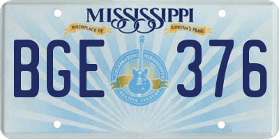 MS license plate BGE376