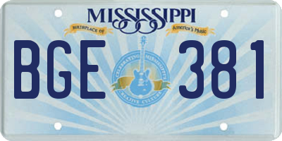 MS license plate BGE381