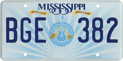 MS license plate BGE382