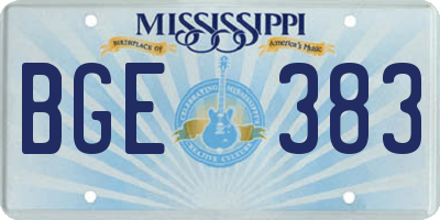 MS license plate BGE383
