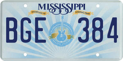MS license plate BGE384