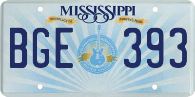 MS license plate BGE393