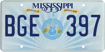 MS license plate BGE397