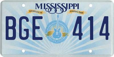 MS license plate BGE414