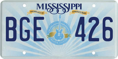 MS license plate BGE426