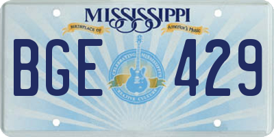 MS license plate BGE429