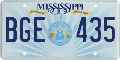 MS license plate BGE435