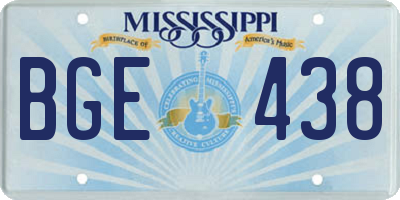 MS license plate BGE438