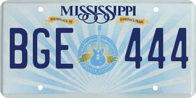 MS license plate BGE444