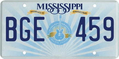 MS license plate BGE459