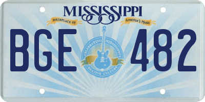 MS license plate BGE482