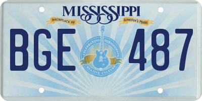MS license plate BGE487