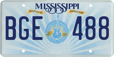 MS license plate BGE488