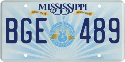 MS license plate BGE489
