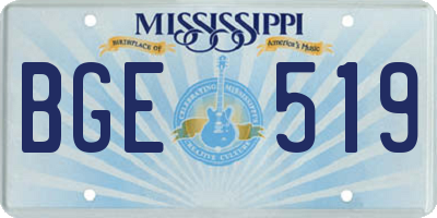 MS license plate BGE519