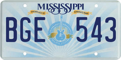 MS license plate BGE543
