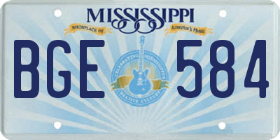 MS license plate BGE584