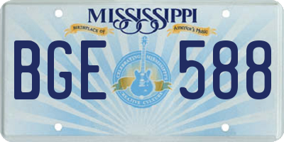 MS license plate BGE588