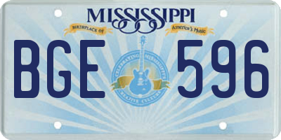 MS license plate BGE596