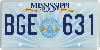 MS license plate BGE631