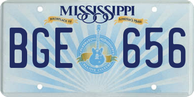 MS license plate BGE656