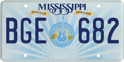 MS license plate BGE682