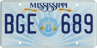 MS license plate BGE689
