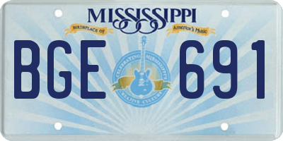 MS license plate BGE691