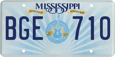 MS license plate BGE710
