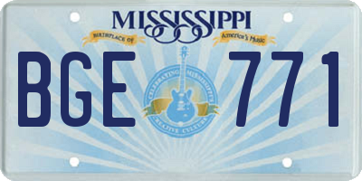 MS license plate BGE771