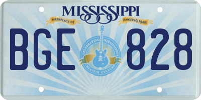 MS license plate BGE828