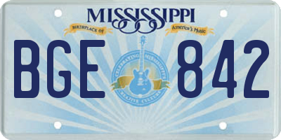 MS license plate BGE842