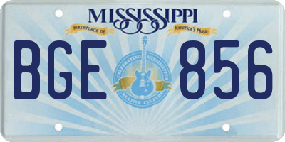 MS license plate BGE856