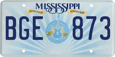 MS license plate BGE873
