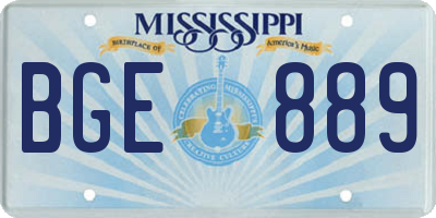 MS license plate BGE889