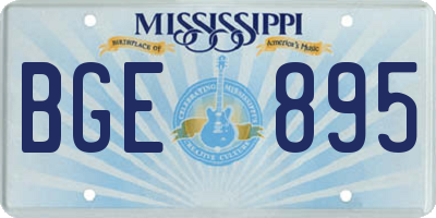MS license plate BGE895