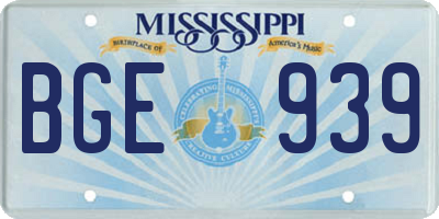 MS license plate BGE939