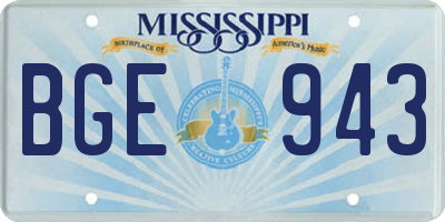 MS license plate BGE943