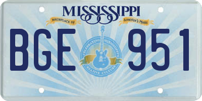 MS license plate BGE951