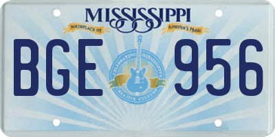 MS license plate BGE956