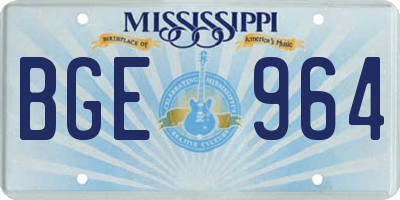 MS license plate BGE964