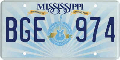 MS license plate BGE974