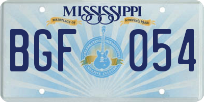 MS license plate BGF054