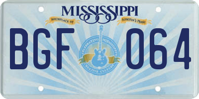 MS license plate BGF064
