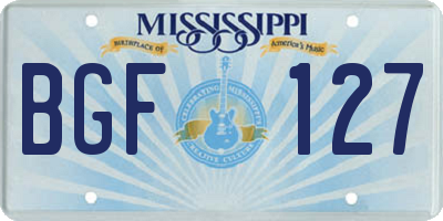MS license plate BGF127